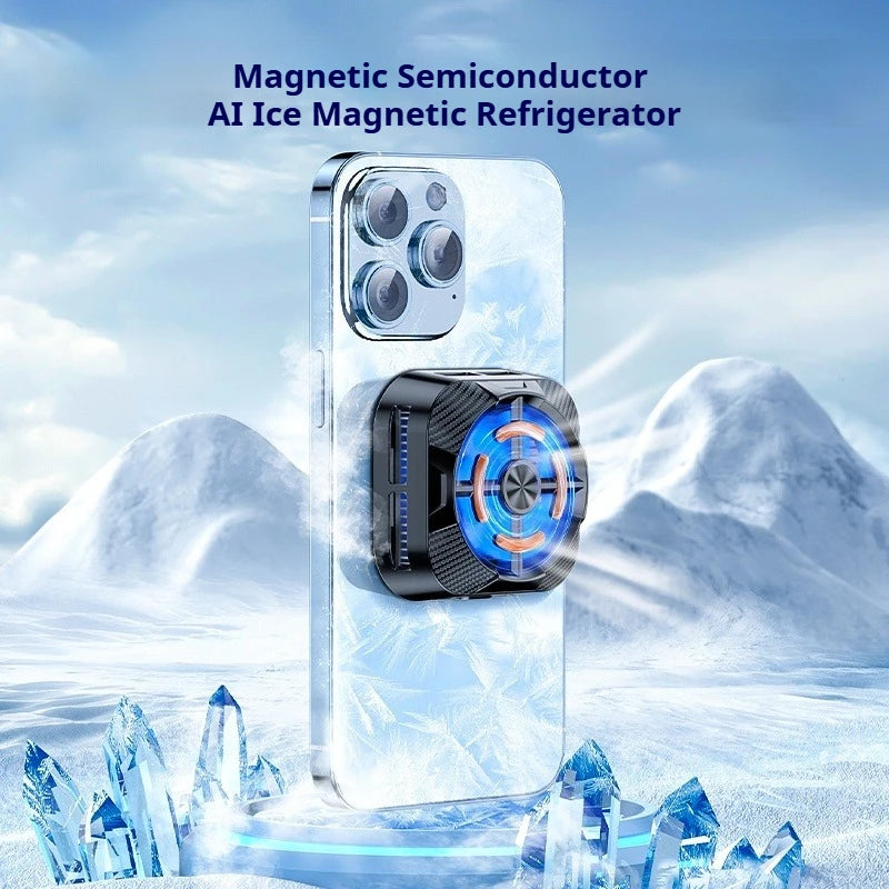 New Mobile Phone PUBG Game Cooler Semiconductor AI Temperature Control with RGB Light Magnetic/Back Clip Cooling Radiator