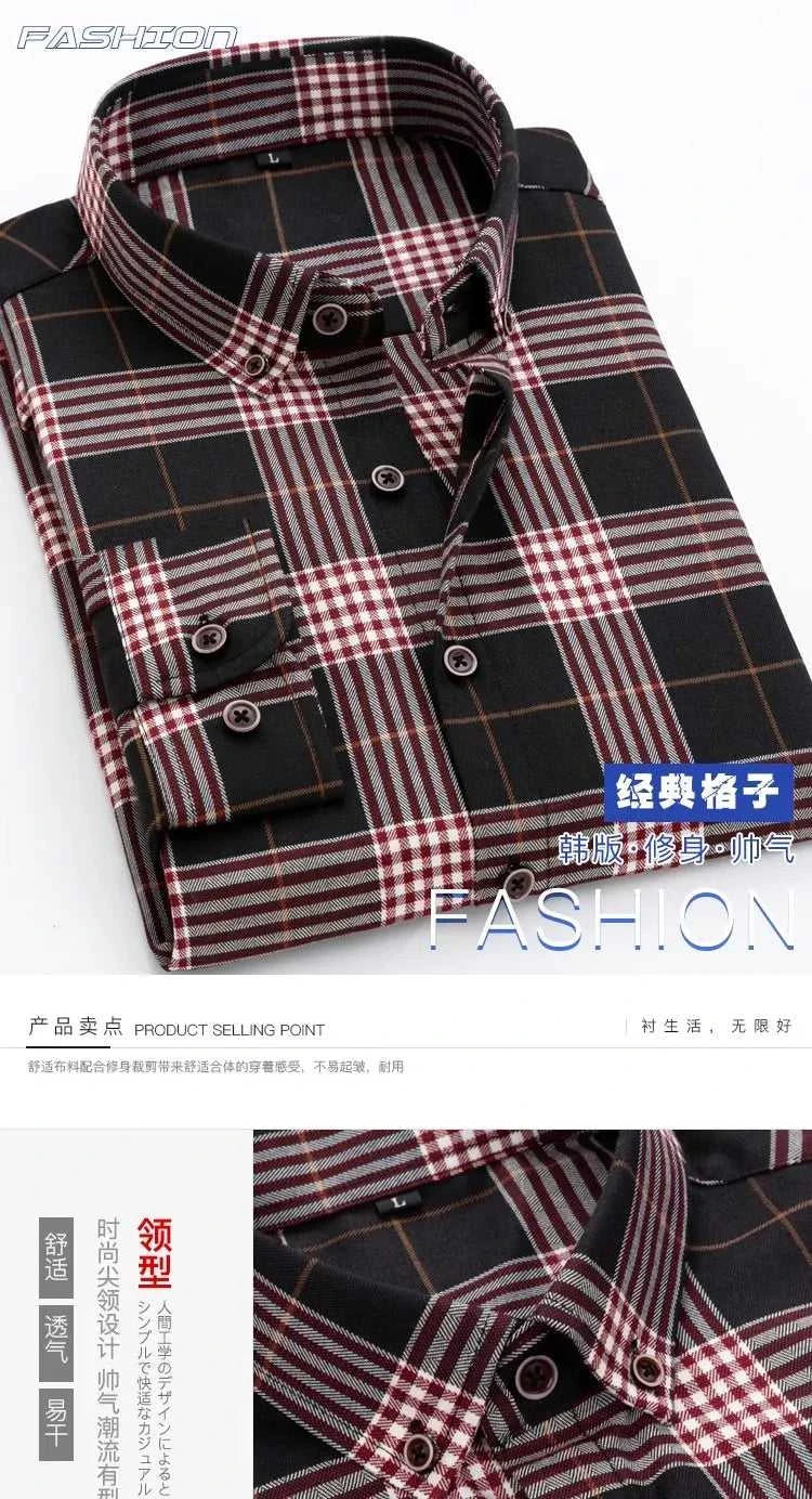 2023 Spring and Autumn New Classic Fashion Trend Plaid Shirt Men's Casual Comfortable Breathable Large Size Long-Sleeved Shirt The jack market .AU The jack market .AU Men Fashion $ 46 14:173#777;5:100014065#XL 175CM 65-73KG