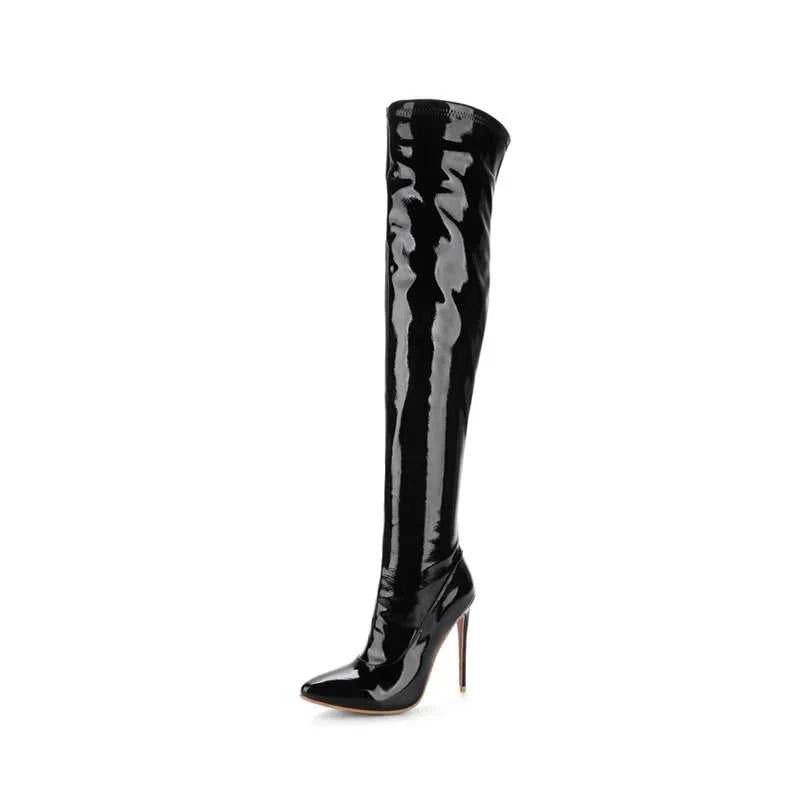 Elastic Thigh High Boots Women Red Thin Heels Over-the-knee Boot Sexy Zipper Nightclub Dance Ladies Long Latex Shoes Big Size 45 The jack market .AU The jack market .AU Step Up Your Style: Trendy Shoes for Every Occasion! $ 122 14:10#red;200000124:200000900