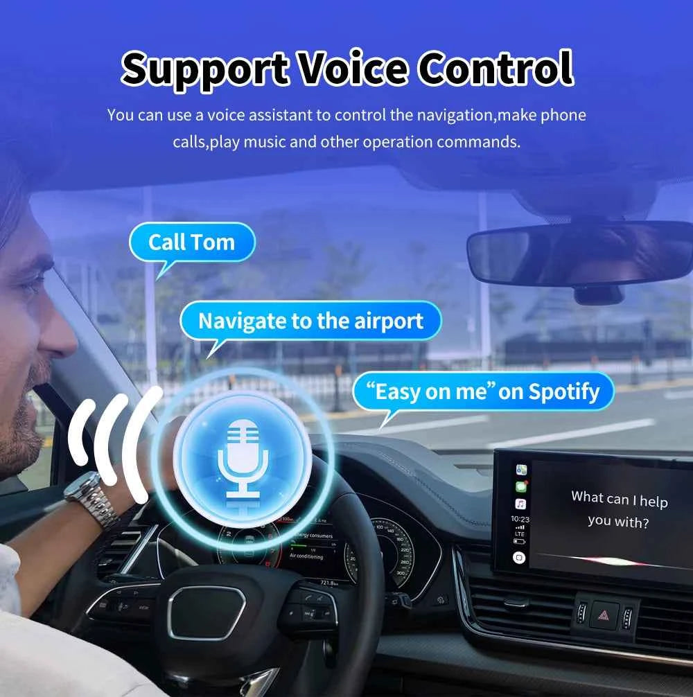 Carplay Android Wireless 2-In-1 Adapter Car Gadget Smart Magic Box Plug and Play 5Ghz Wifi Plug and Play Seconds Link