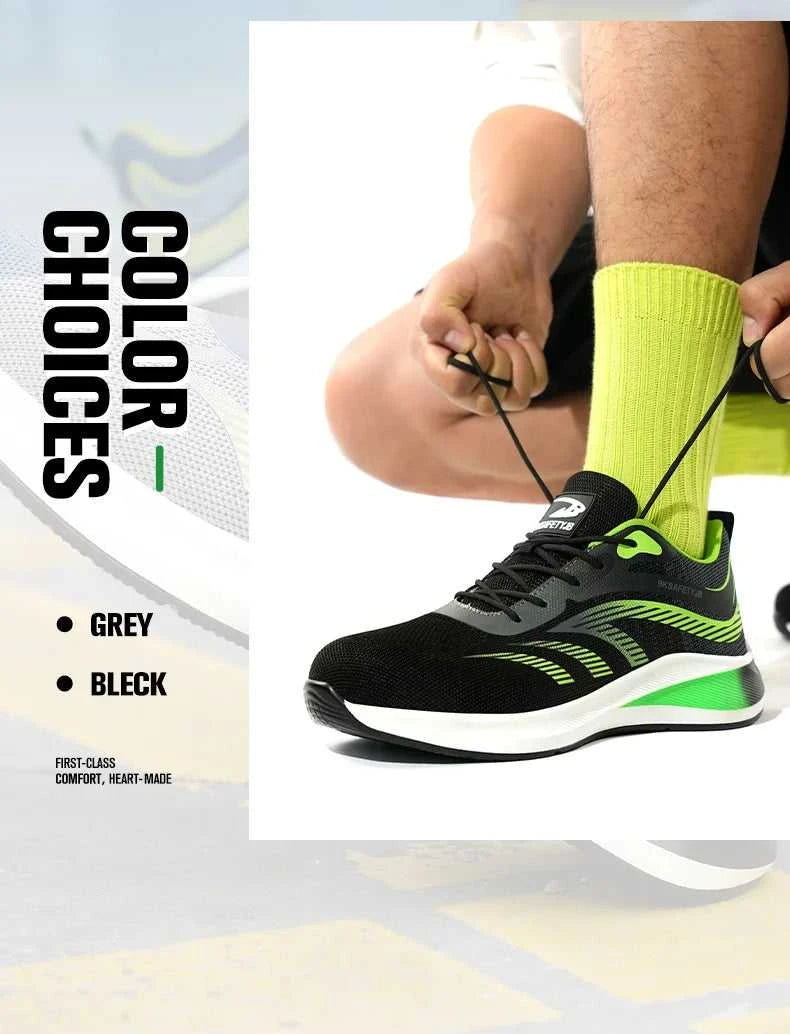 New 2024 Fashion Men Safety Shoes Steel Toe Sneakers Lightweight Anti-smash Anti-puncture Man Breathable Work Safety Boots The jack market .AU The jack market .AU Step Up Your Style: Trendy Shoes for Every Occasion! $ 98 14:175#Green;200000124:200000338