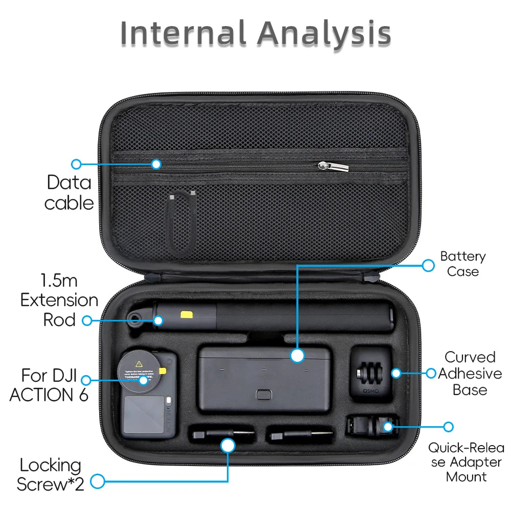 Storage Case For DJI Osmo Action 6 Portable Shoulder Bag Travel Carrying Box For DJI Action 6 Sports Camera Accessories