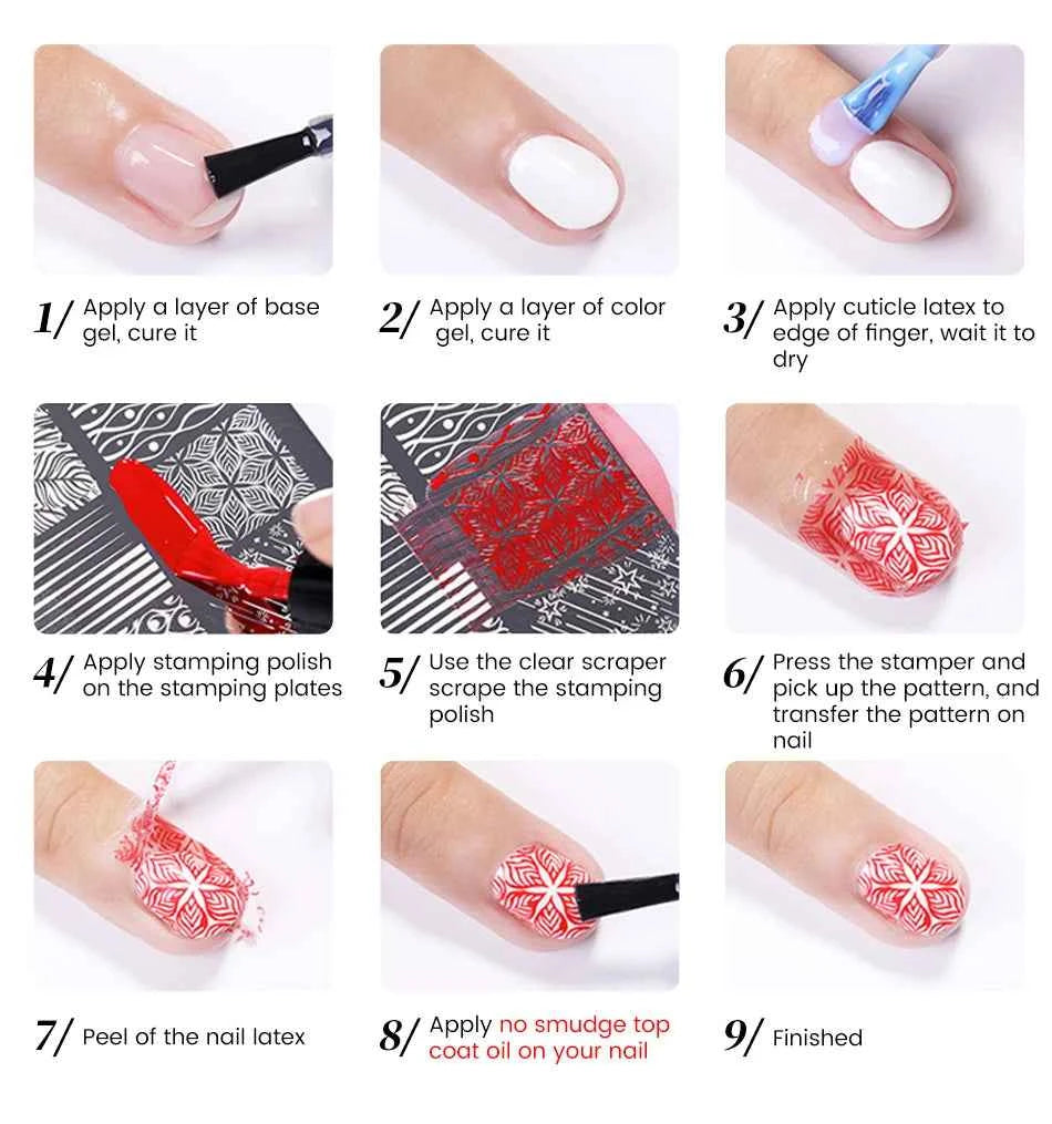 BORN PRETTY Stamping Nail Polish Set - Vibrant 10m Colors for Stunning Nail Art Designs