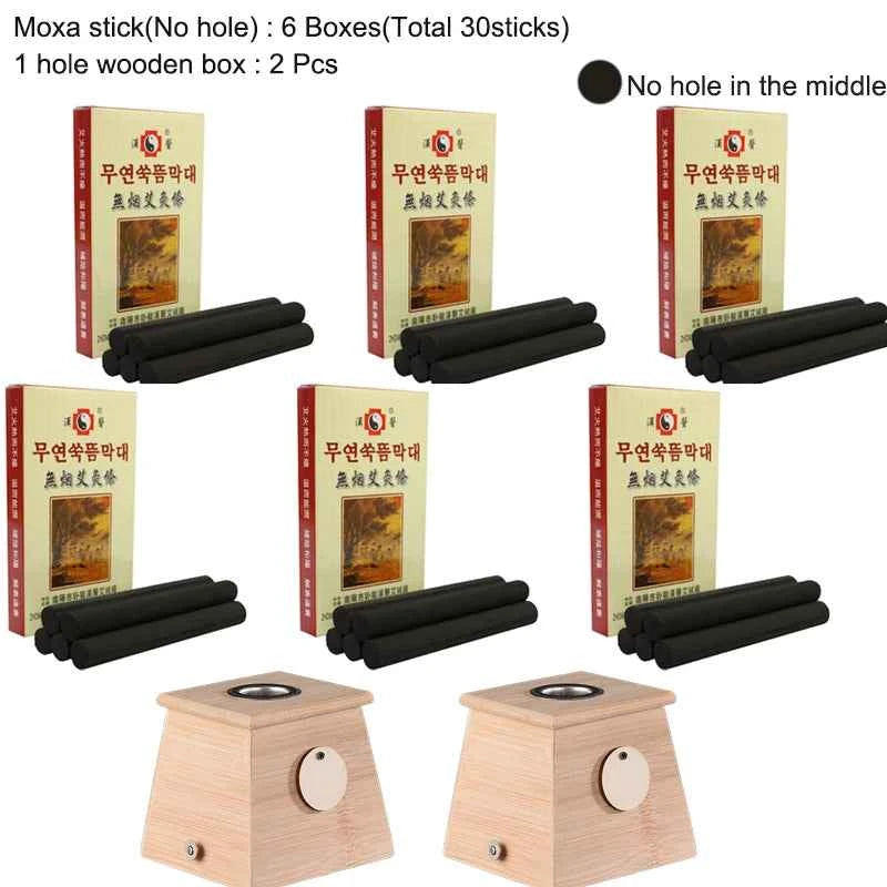 MoxaTherapy 30Pcs Japanese Moxibustion Sticks for Warm Acupoint Massage & Body Wellness
