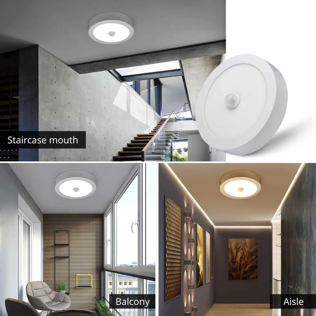 LED Panel Light With PIR Motion Sensor Ceiling Mounted 6W 12W 18W AC 85-265V Corridor Lamp Indoor Lighting lampara techo The jack market .AU The jack market .AU Home $ 55 136:173#6W White