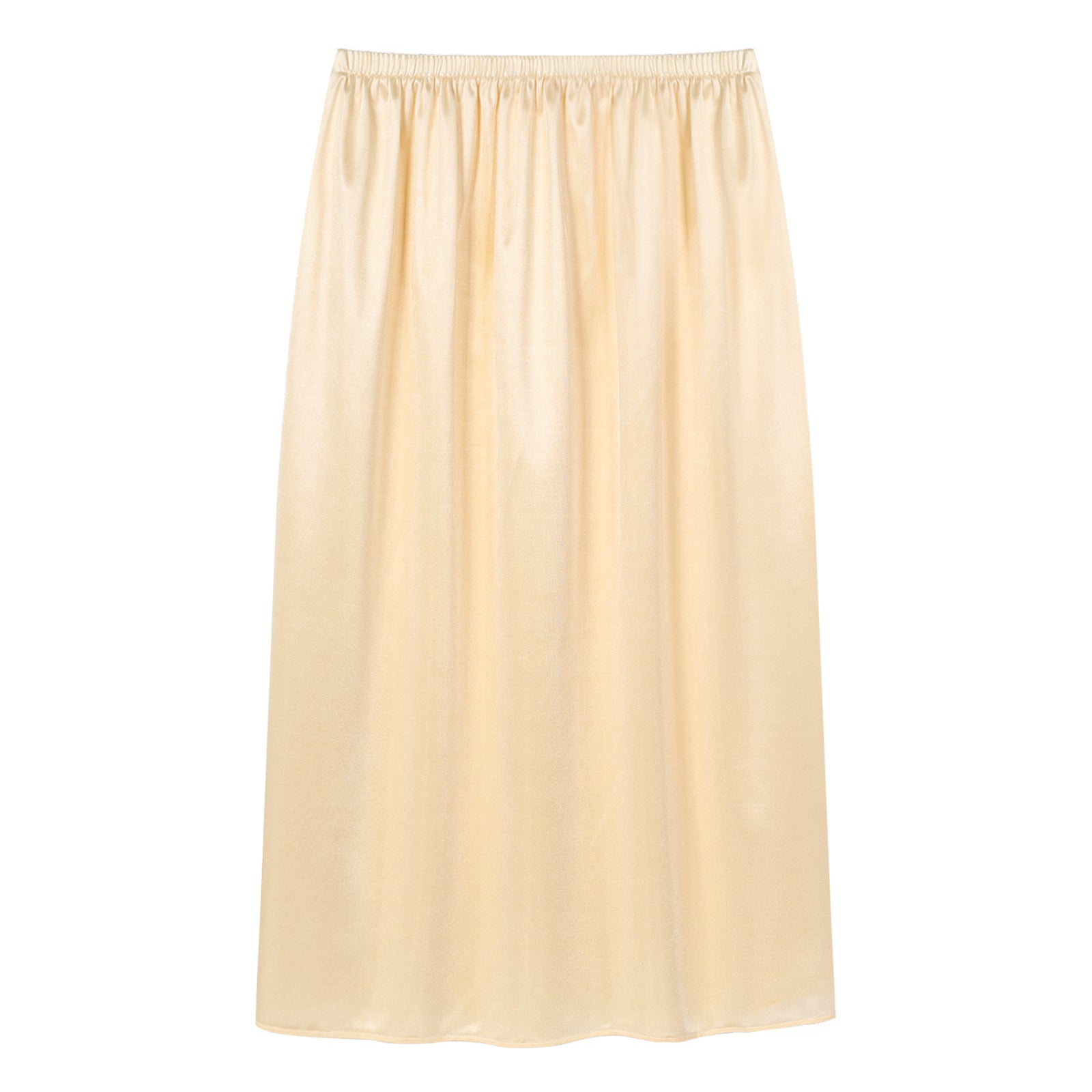 Womens Petticoat Skirt Solid Half Slip Underskirt Summer Elastic Waist Inner Lining Midi Skirt Long Underskirt for Party Dress