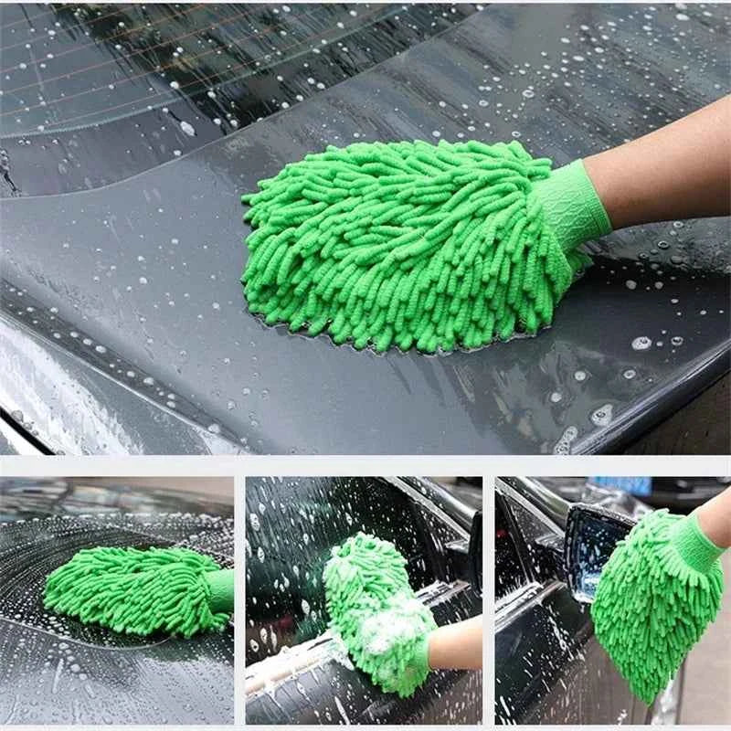 18X16CM Microfiber Car Wash Gloves Auto Gloves Ultra Absorbent Wash Car Sponge Scratch Free Microfiber Car Cleaning Tool