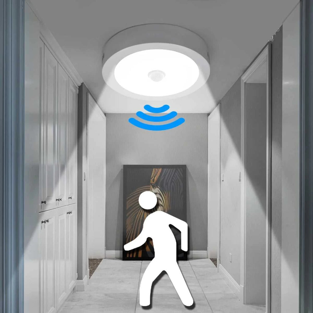 LED Panel Light With PIR Motion Sensor Ceiling Mounted 6W 12W 18W AC 85-265V Corridor Lamp Indoor Lighting lampara techo The jack market .AU The jack market .AU Home $ 55 136:173#6W White