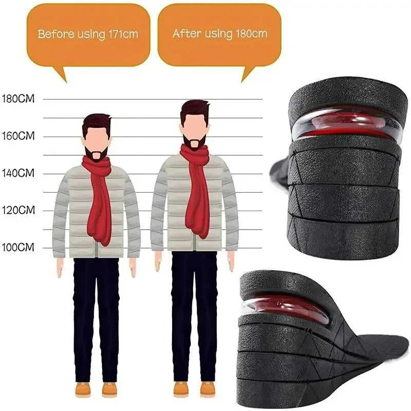 3-9cm Invisible Height Increase Insoles 3 Layer Air Insert Adjustable Cut Heel Insert Men Women Shock Absorbing Growing Sole The jack market .AU The jack market .AU Step Up Your Style: Trendy Shoes for Every Occasion! $ 52 14:691#3CM-Black