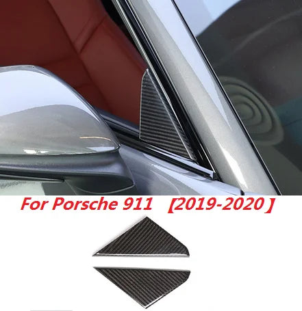 Carbon Fiber Car A Pillar Trim For Porsche 718 911 2013-2021