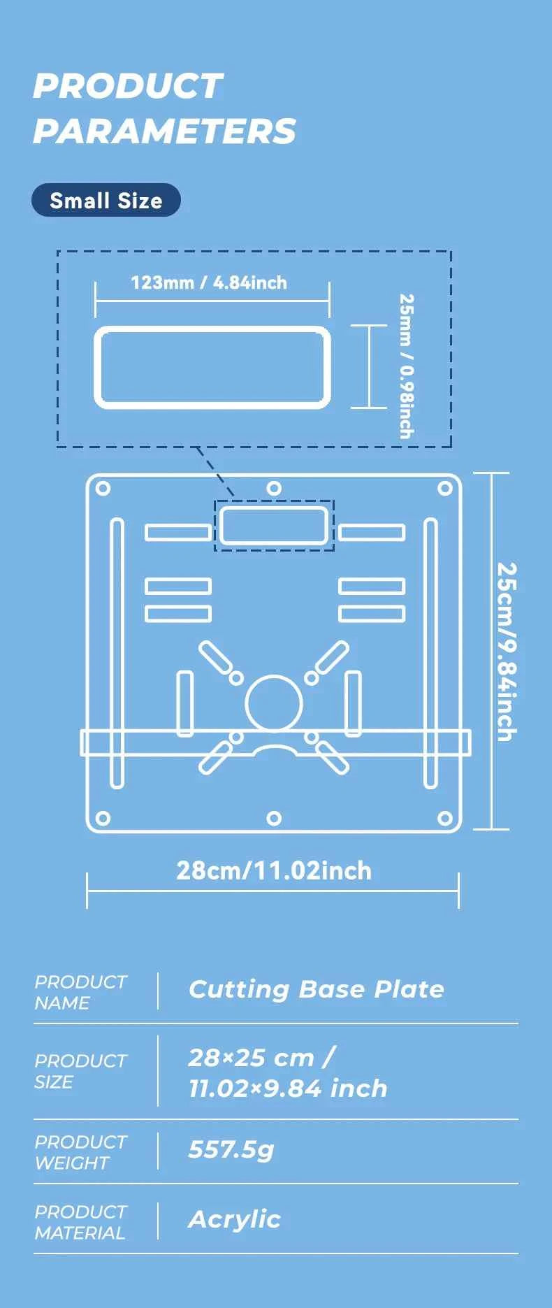 Acrylic Cutting Base Plate - 8mm Thickened & Versatile Tool for Precision Trimming