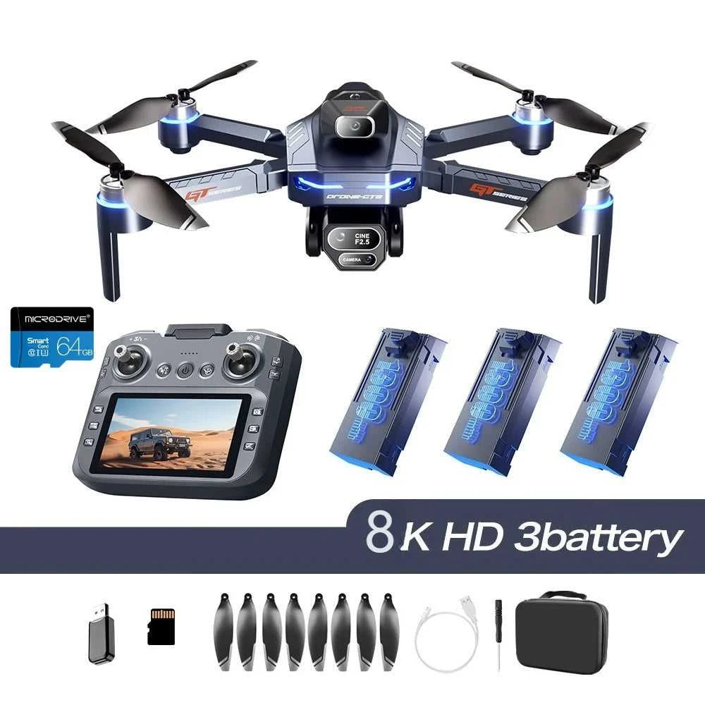 Drone 4K HD GT8 Camera Obstacle Avoidance Aerial Photography Brushless Drone with Screen Foldable RC Drone Quadcopter RTF The jack market .AU The jack market .AU Drones $ 143 14:366#GT8-8K-blue-3B-64G