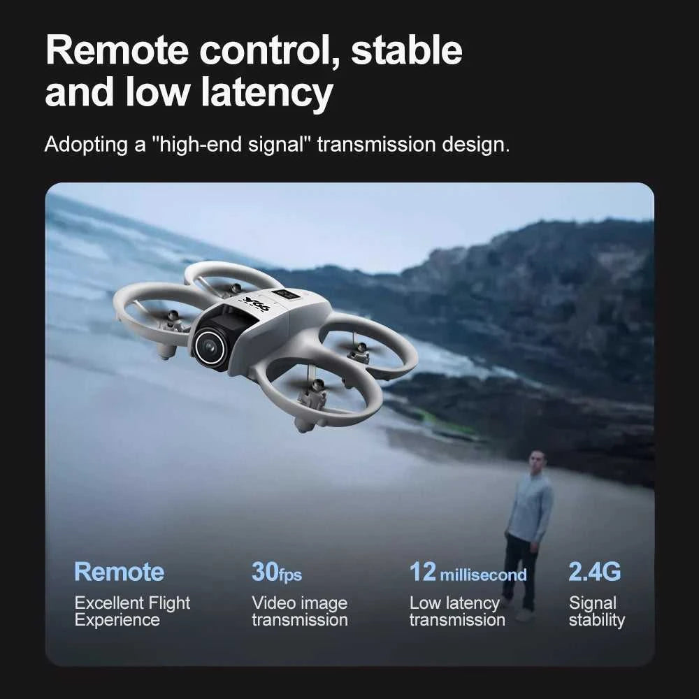 V66 Mini Drone 4K Profesional Dual Camera Headless Mode Obstacle Avoidance WiFi FPV Dron 360° Flip RC Quadcopter Toys for Kids The jack market .AU The jack market .AU Drones $ 85 14:10#Grayish White