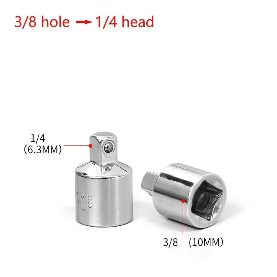 1/4" 3/8" 1/2" Ratchet Wrench Socket Converter Sleeve Head Chrome Vanadium Sleeve Drive Converter Transform Joint Hand Tools