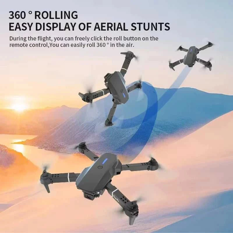 2026 New original E88 Air With Screen-Controlled Lighting Mini Drone 4K Untal 2 Camera Optical Flow Remote Control Aircraft gift The jack market .AU The jack market .AU Drones $ 81 14:10#Black