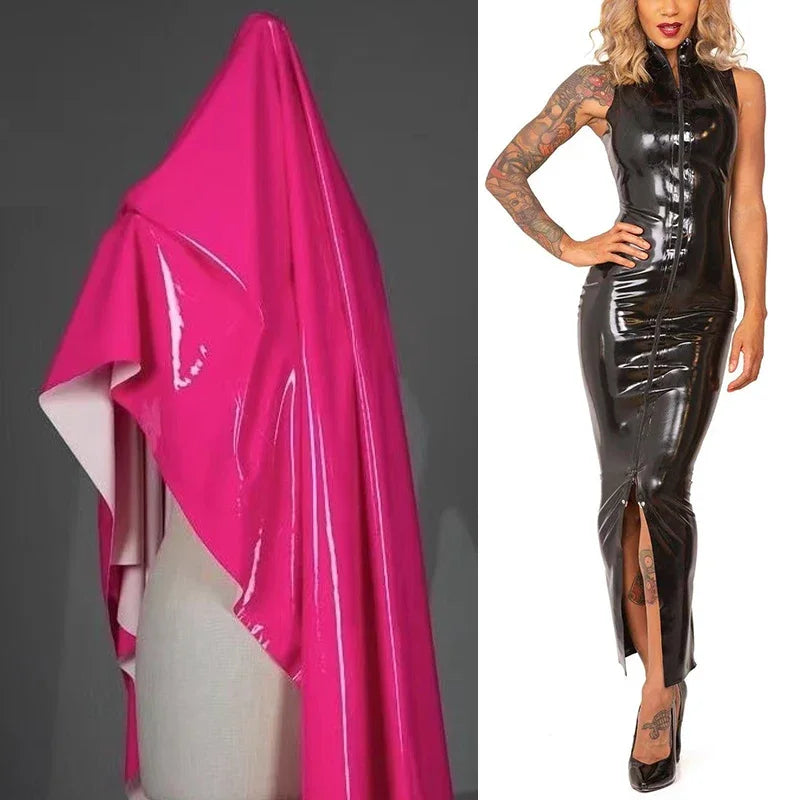 Women's Faux Leather Maxi Dress – Slim Fit Bodycon Club Dress