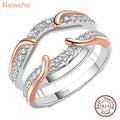 Newshe Genuine 925 Sterling Silver Romantic Rose Gold Guard Enhancer Rings for Engagement Cubic Zircon Wedding Band Jewelry The jack market .AU The jack market .AU Jewellery & Chains $ 116 200000369:200000289;200007763:201336100