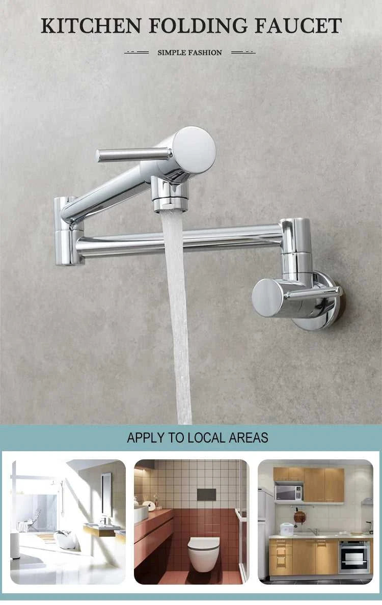 Brass Pot Filler Tap Wall Mount Foldable Kitchen Faucet Single Cold Single Hole Sink Tap Rotate Folding Spout Chrome Gold Black The jack market .AU The jack market .AU Home $ 174 14:29#Chrome Type A