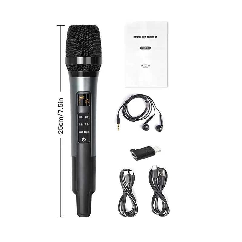 Handheld Microphone with Sound Card Effects All-in-One Noise-Canceling Mic Reverb Connecting Cell Phone for Equipment Live The jack market .AU The jack market .AU Accessories Electronics $ 101 14:193#black
