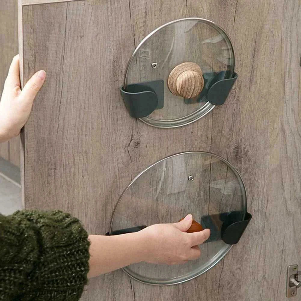 2pc/set Wall Mounted Pot Lid Holder Pot Cover Hang on The Wall for Kitchen Space Saving Kitchen Storage Shelf The jack market .AU The jack market .AU Home $ 47 14:193