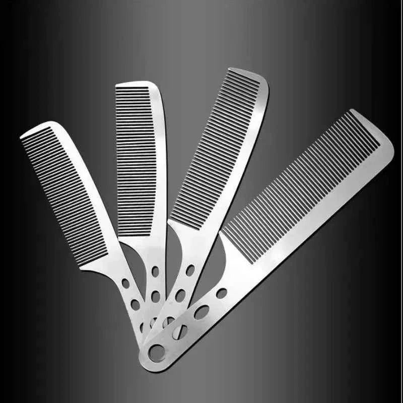 Titanium Steel Hair Comb - Ultra Thin, Anti-Static Design for Professional Barbers and Stylish Men