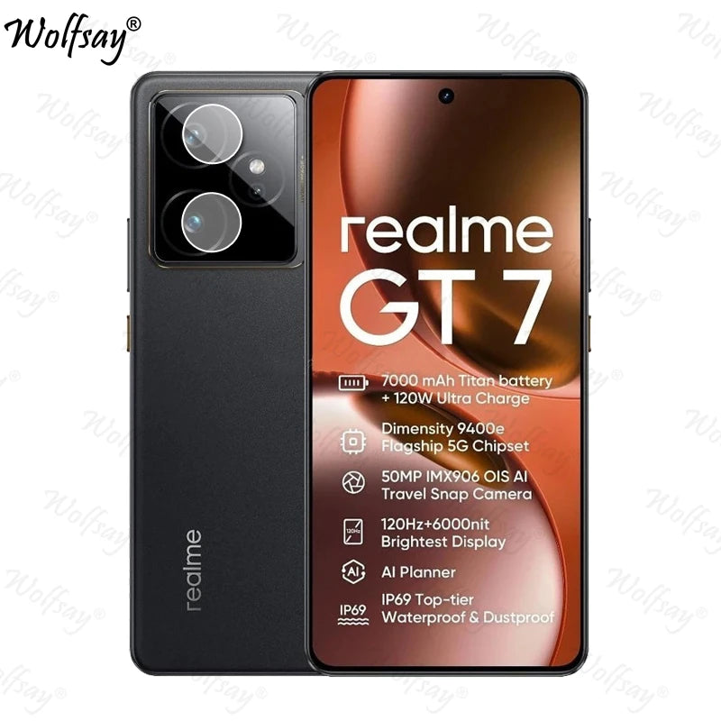 Full Cover Tempered Glass For Realme GT 7 Screen Protector For Realme GT 7 Global Camera Glass For Realme GT 7 Glass 6.78 inch