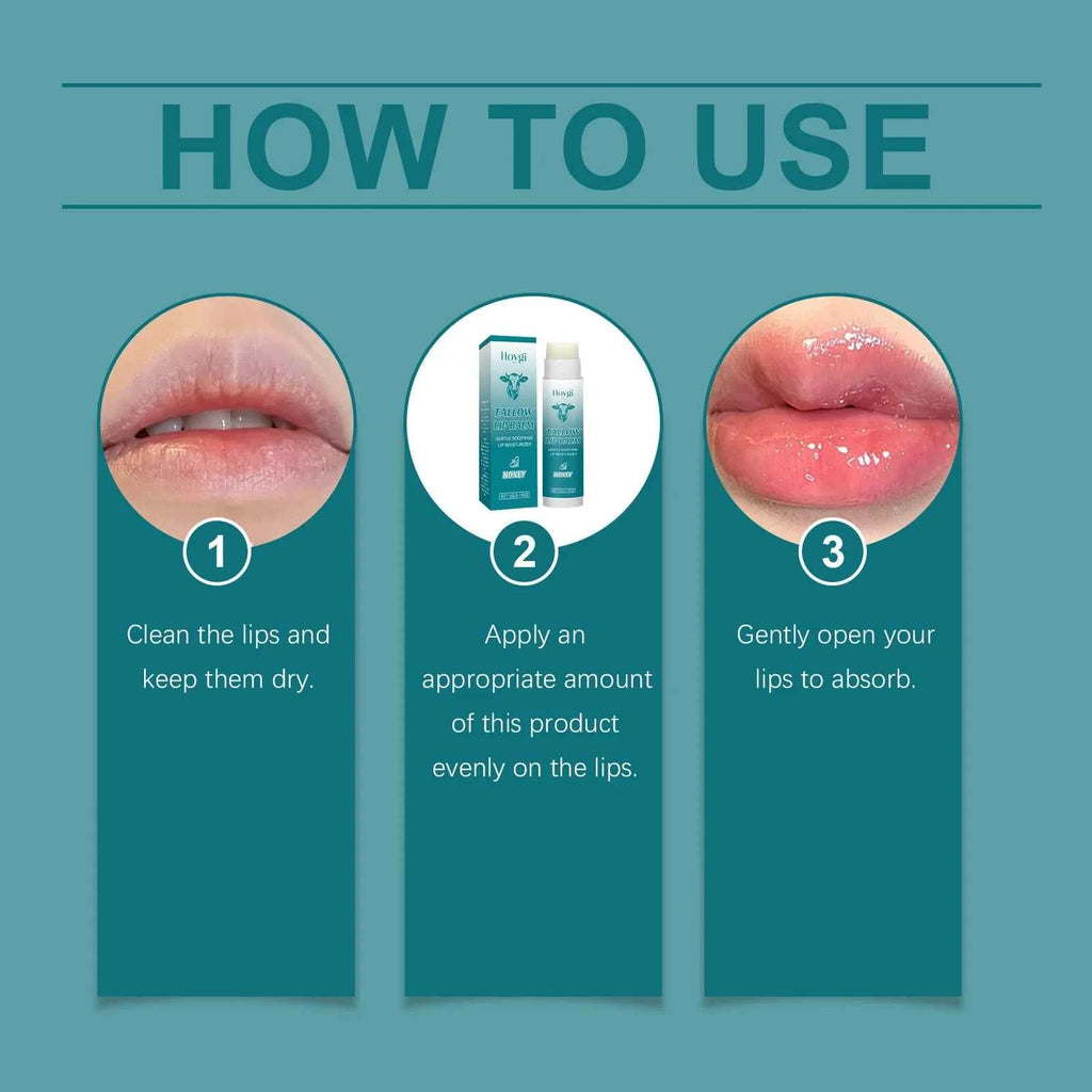 Nourish Tallow Lip Balm – Deep Moisturizing Care for Soft, Plump Lips, Gentle Exfoliation & Reduced Lip Lines