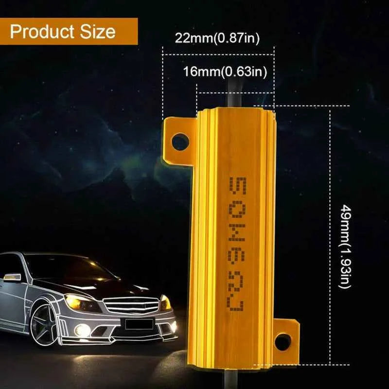 4pcs LED Indicator Ballast Load Resistor Flash Rate Relay Turn Signal Bulbs 50W 6 ohm Load Resistor