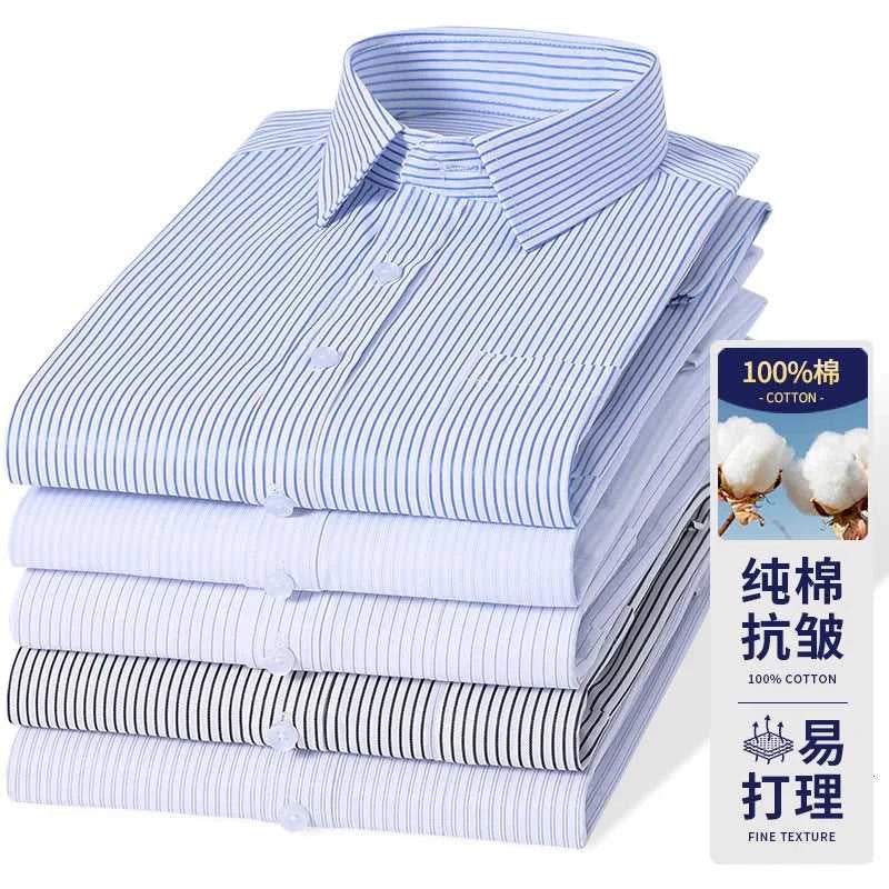 High Quality 100% Cotton Men's Shirts Long Sleeve Slim Fit Business Formal Striped Shirt Social Male Clothing Plus Size 8XL 7XL The jack market .AU The jack market .AU Men Fashion $ 43 14:691#6808;5:200000900#47 Size (100-110KG)