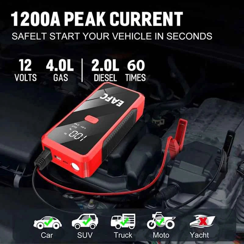 2000A Car Jump Starter Power Bank 12V Output Portable Emergency Start-up Charger 1000A for Cars Booster Battery Starting Device