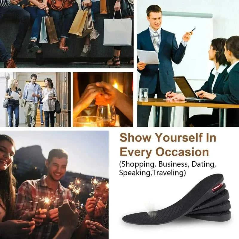 3-9cm Invisible Height Increase Insoles 3 Layer Air Insert Adjustable Cut Heel Insert Men Women Shock Absorbing Growing Sole The jack market .AU The jack market .AU Step Up Your Style: Trendy Shoes for Every Occasion! $ 52 14:691#3CM-Black