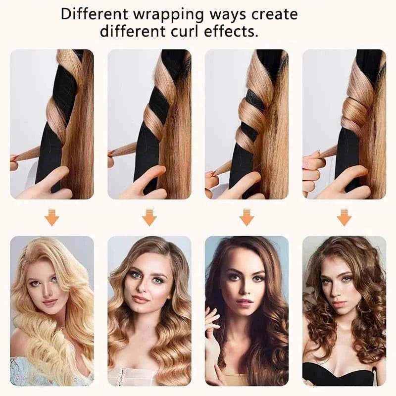 Heatless Curls Set by [Brand Name] - 6pcs No-Heat Curling Rods & Satin Sleep Cap for Effortless, Overnight Glam