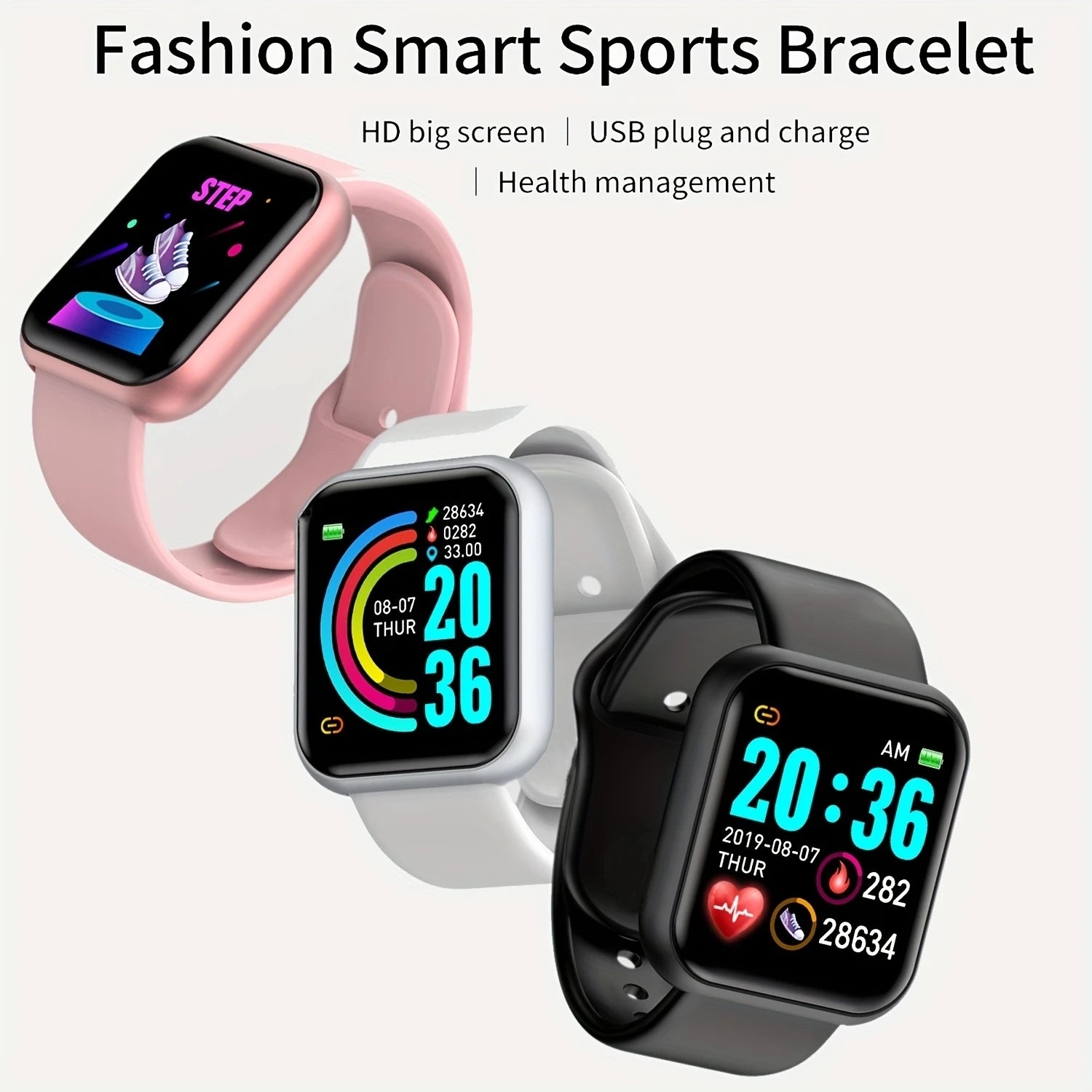 Multifunctional Smart Watch D13 for Men & Women - Bluetooth Fitness Tracker, Music Player, Sleep Monitor & Sports Bracelet