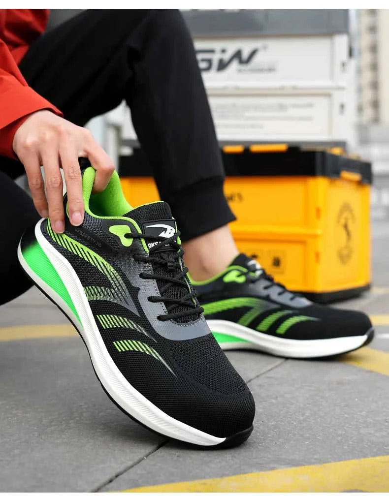 New 2024 Fashion Men Safety Shoes Steel Toe Sneakers Lightweight Anti-smash Anti-puncture Man Breathable Work Safety Boots The jack market .AU The jack market .AU Step Up Your Style: Trendy Shoes for Every Occasion! $ 98 14:175#Green;200000124:200000338