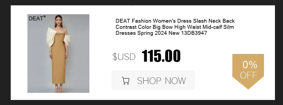 DEAT Women's Slim Dress with Diamond Folds & Zipper - Sleeveless Round Collar Summer Style