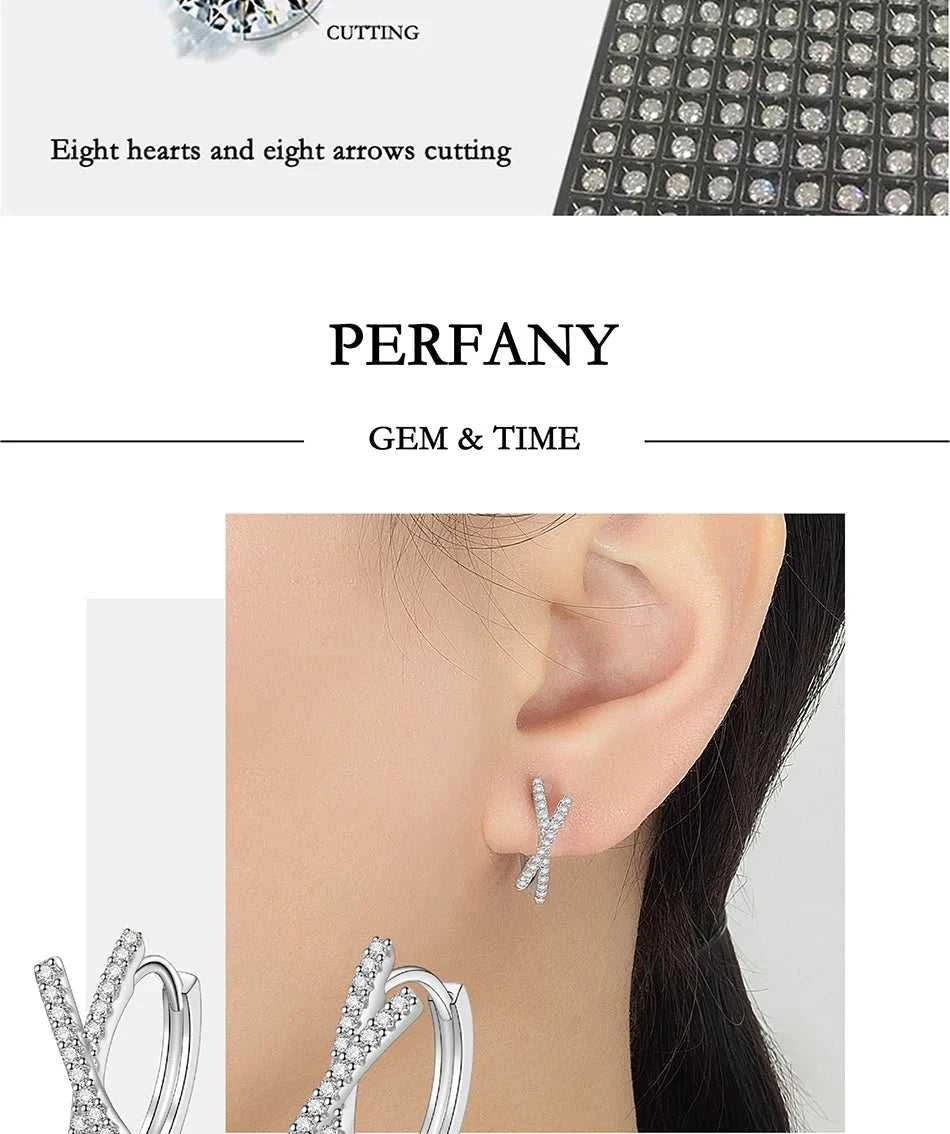 PERFANY 0.28CT Full Moissanite Hoop Earrings Women S925 Pure Silver Cross Design Laboratory Diamond Fashion Jewelry Party Gift The jack market .AU The jack market .AU Jewellery & Chains $ 82 200001034:361180#Total-0.28CT