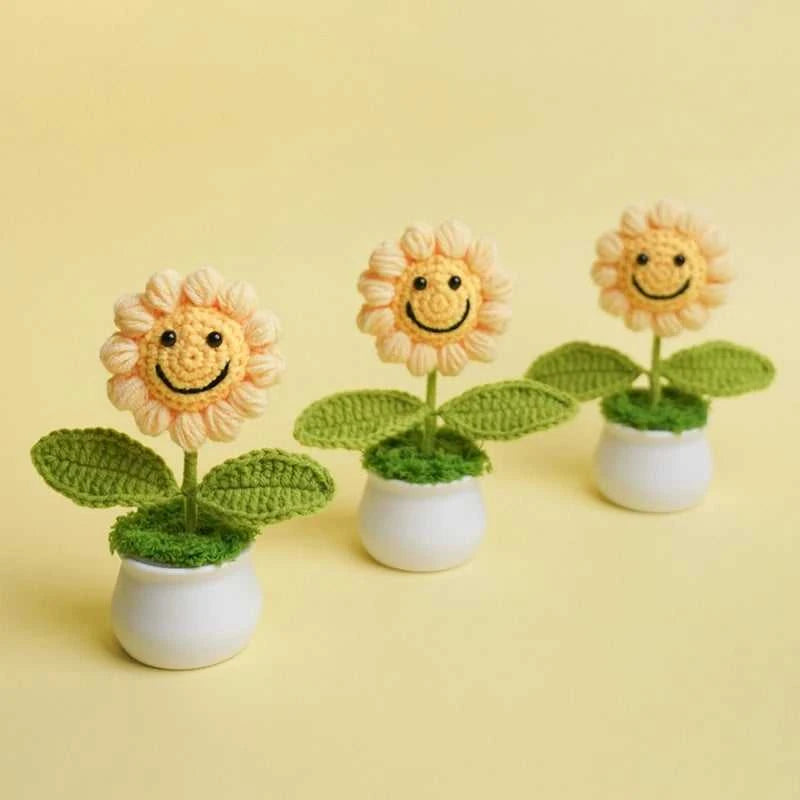 Sunflower Crochet Flower Artificial Hand Woven Flowers Finished Girasol Crochet Plants Wedding Guest Gifts Desktop Decoration The jack market .AU The jack market .AU $ 23 14:200013901#S27