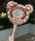 Flower Knows Sweetie Bear Collection Hand Holding Mirror 3 Types Exquisite Relief Makeup Tools Cute HD Makeup Mirror