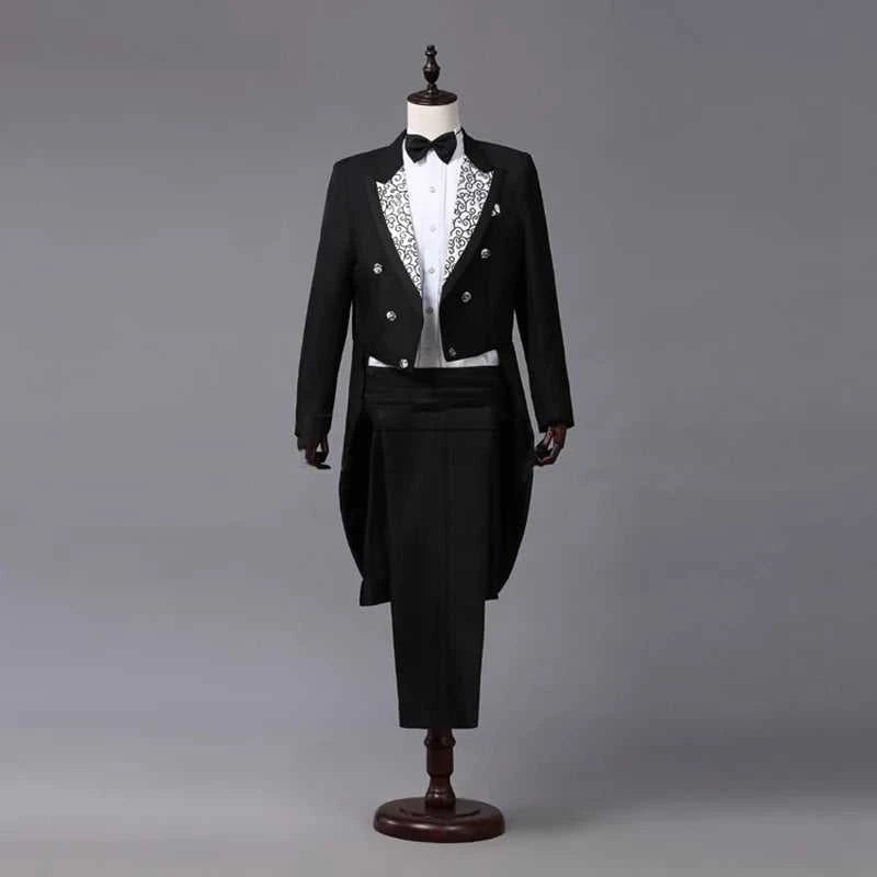 Tuxedo Dress Suits Men Embroidery Shiny Lapel Tail Coat Tuxedo Wedding Groom Tailcoats Party Stage Singer Suits Dress Coat Tails The jack market .AU The jack market .AU Men Fashion $ 69 14:200002130#Flower white;5:100014065