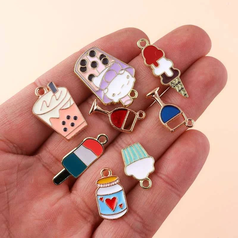 10pcs Mix Enamel Cute Food Drink Ice Cream Cake Juice Cola Charms Pendants for Necklaces Handmade DIY Jewelry Making Accessories The jack market .AU The jack market .AU Jewellery & Chains $ 48 200001033:200005183#style 431