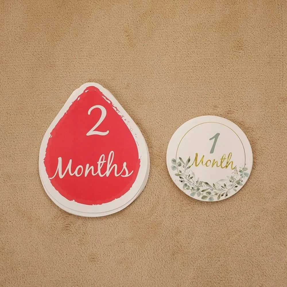 Baby Bear Milestone Number Monthly Memorial Cards Newborn Birthday Gifts Souvenir Newborn Birth Photo Photography Accessories