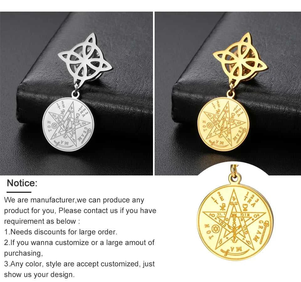 Witch Knot Tetragrammaton Pentagram Badge Pins Stainless Steel Brooch for Women Men Amulet Accessories Witchcraft Jewelry Gifts The jack market .AU The jack market .AU Jewellery & Chains $ 47 200001033:350853#A Steel Color