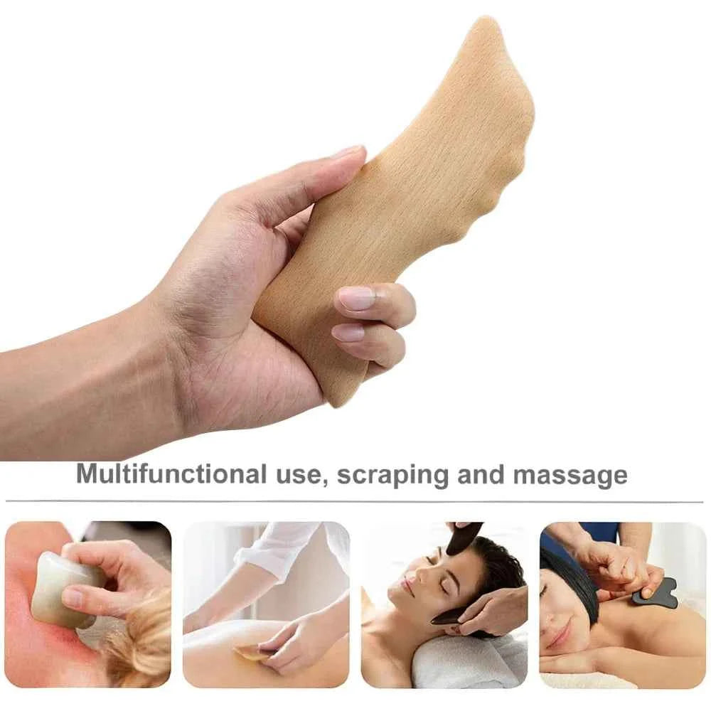 Wooden Whale Gua Sha Massage Tool - Beech Wood for Enhanced Body Circulation & Relaxation
