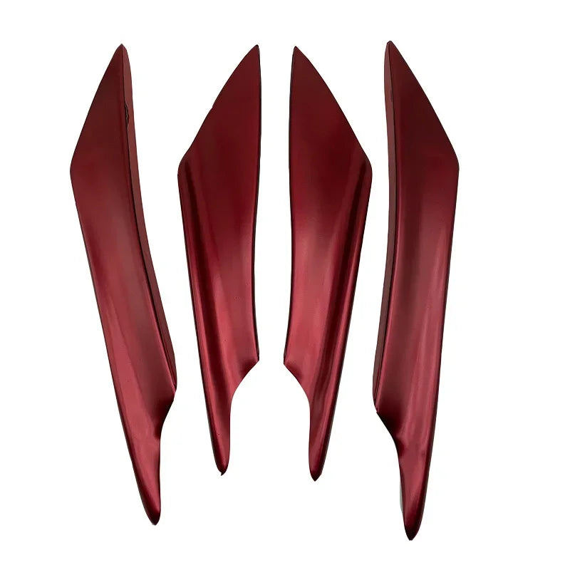 4pcs Universal Car Front Bumper Lip Fin Splitter Body Spoiler Canards Spoiler Car Tuning Canard Decor Black Carbon Fiber
