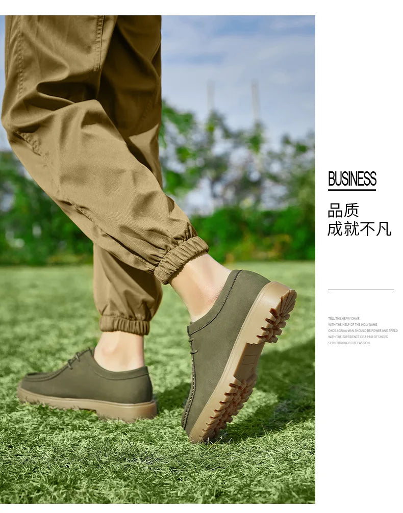 New 2025 Spring Autumn Outdoor Men's Walking Shoes Men Durable Sole Casual Loafers Male Fashion Cow Leather Footwear