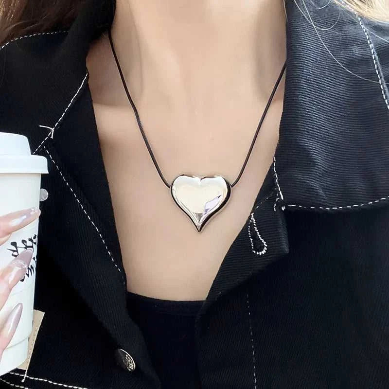 Fashion Spiral Heart-Shaped Pendant Necklace for Women Adjustable Long Black Wax Rope Clavicle Chain Charm Couple Birthday Gift The jack market .AU The jack market .AU Jewellery & Chains $ 48 200001033:200003757#5