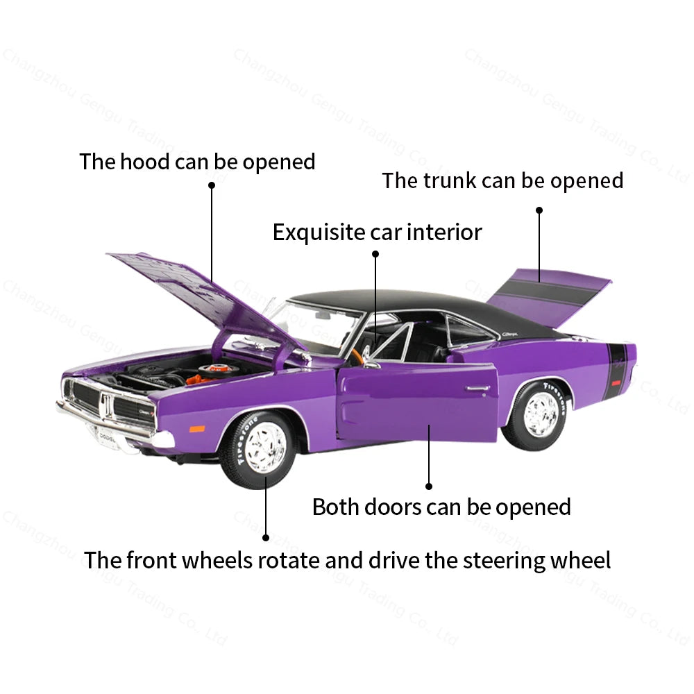 Maisto 1:18 1969 Dodge Charger R/T Sports Car Static Die Cast Vehicles Collectible Model Car Toys
