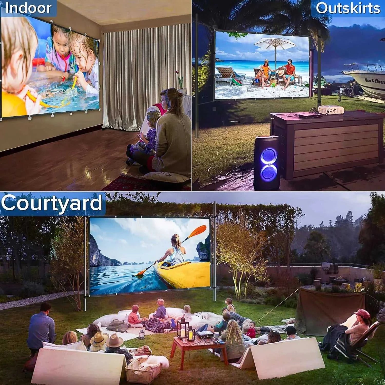ZHNUWIE Projector Screen 16:9 Metal Anti Light Curtain Reflective Fabric Cloth For YG300 XGIMI H3 HALO Mogo Xiaomi DLP Projector The jack market .AU The jack market .AU Home $ 71 977:202689808