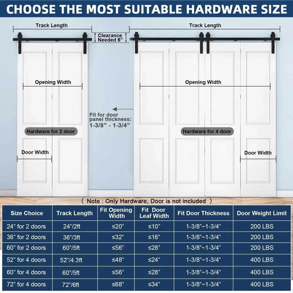Heavy Duty Bi-Folding Sliding Barn Door Hardware Kit Quiet Side-Mounted Roller – 2/4 Bifold Doors For Closet Laundry Bedroom The jack market .AU The jack market .AU Home $ 131 14:365458#52in for 4 Doors;200007763:201336106