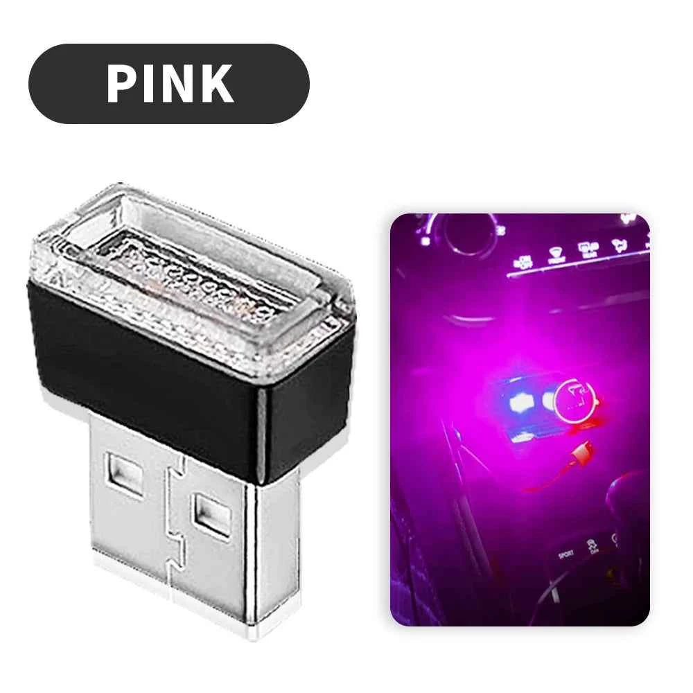 2PCS USB LED Car Light Interior Mini Atmosphere Light Emergency Lighting Light PC Auto Colorful Decorative Lamp
